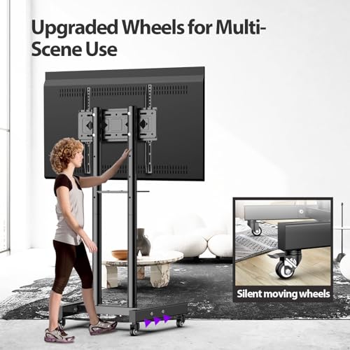 Mobile TV Stand with Wheels for 26-60 Inch Flat Curved TVs C293