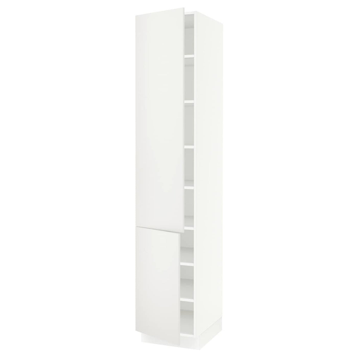 White High Cabinet with Shelves, 2 Doors W1647
