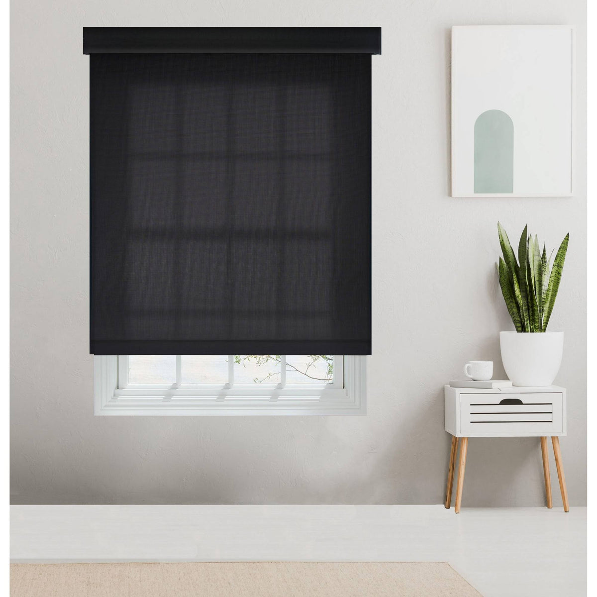 Black Cordless Cassette Roller Shade H184