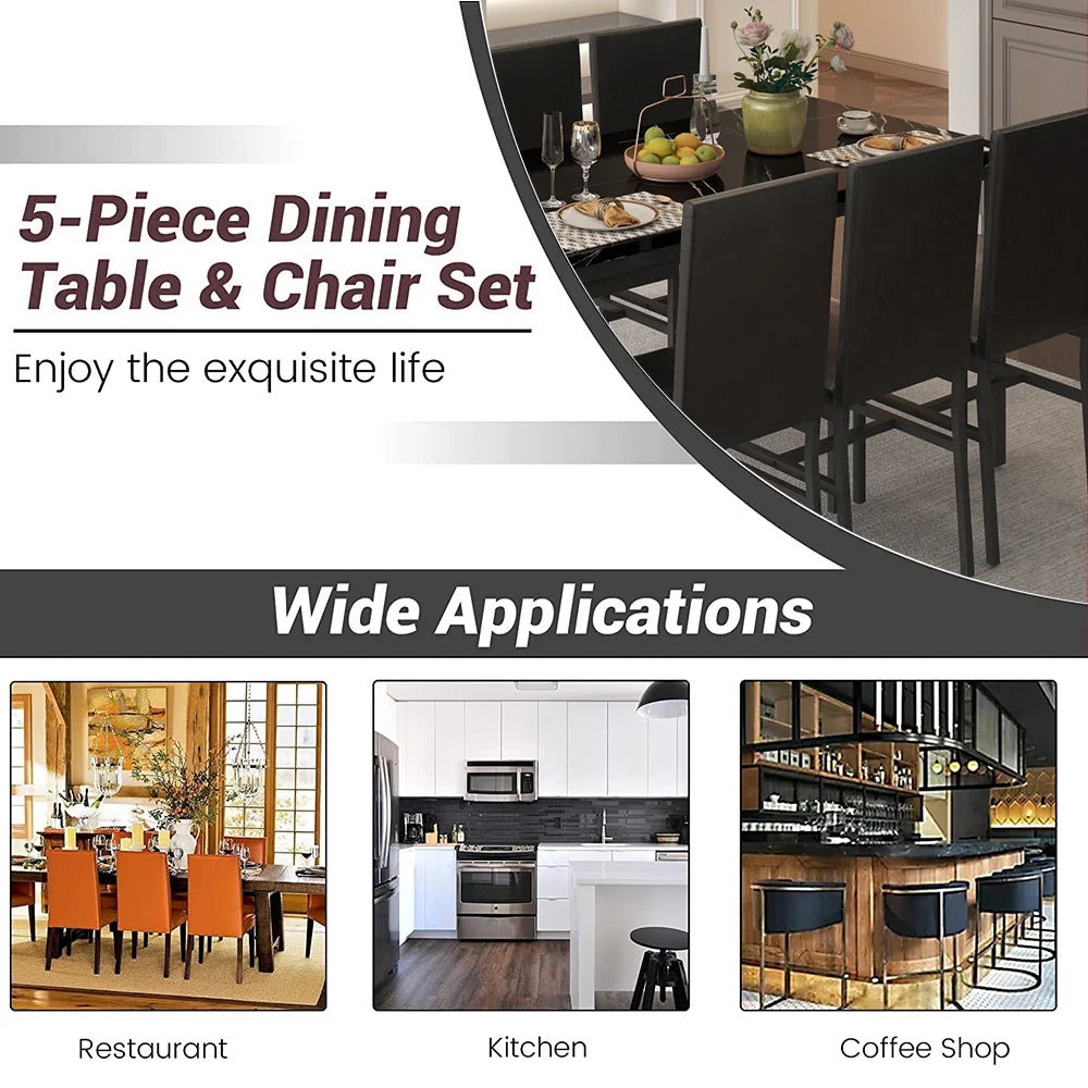 7 Piece Faux Marble Dining Table & Chair Set L91176