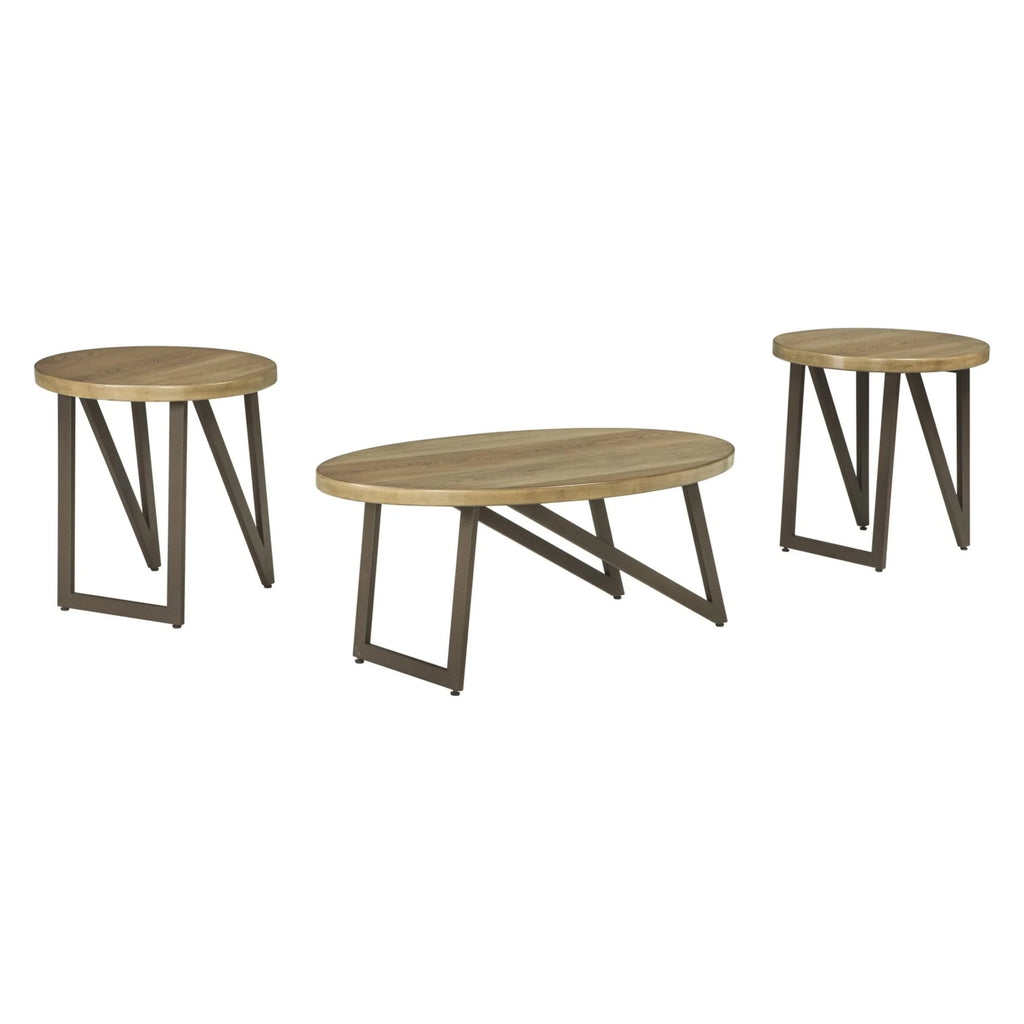 Brown/Black 3 PC Occasional Table Set R493