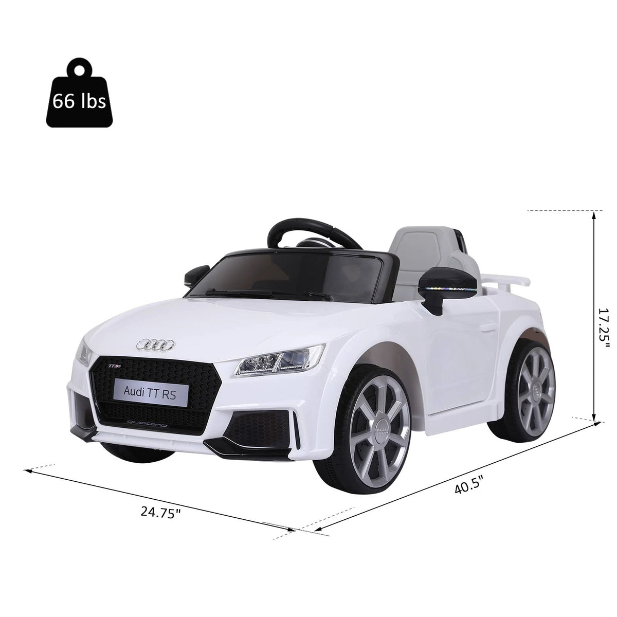 White 6V Electric Ride On Toy Car with Remote Control P509