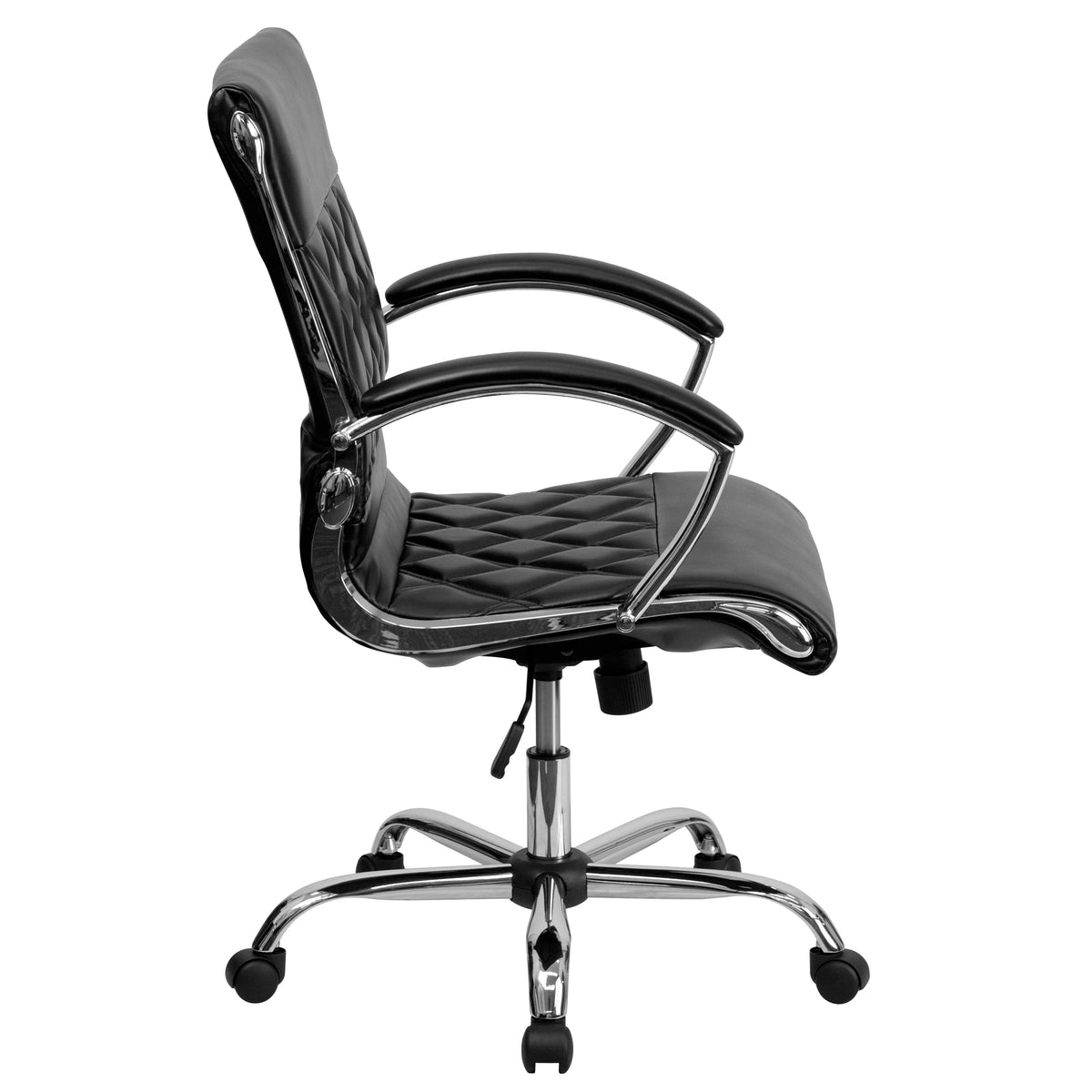 Black Leather Adjustable Swivel Office Chair R3788