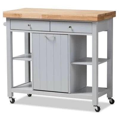 Kitchen Cart with Wood Top S859454