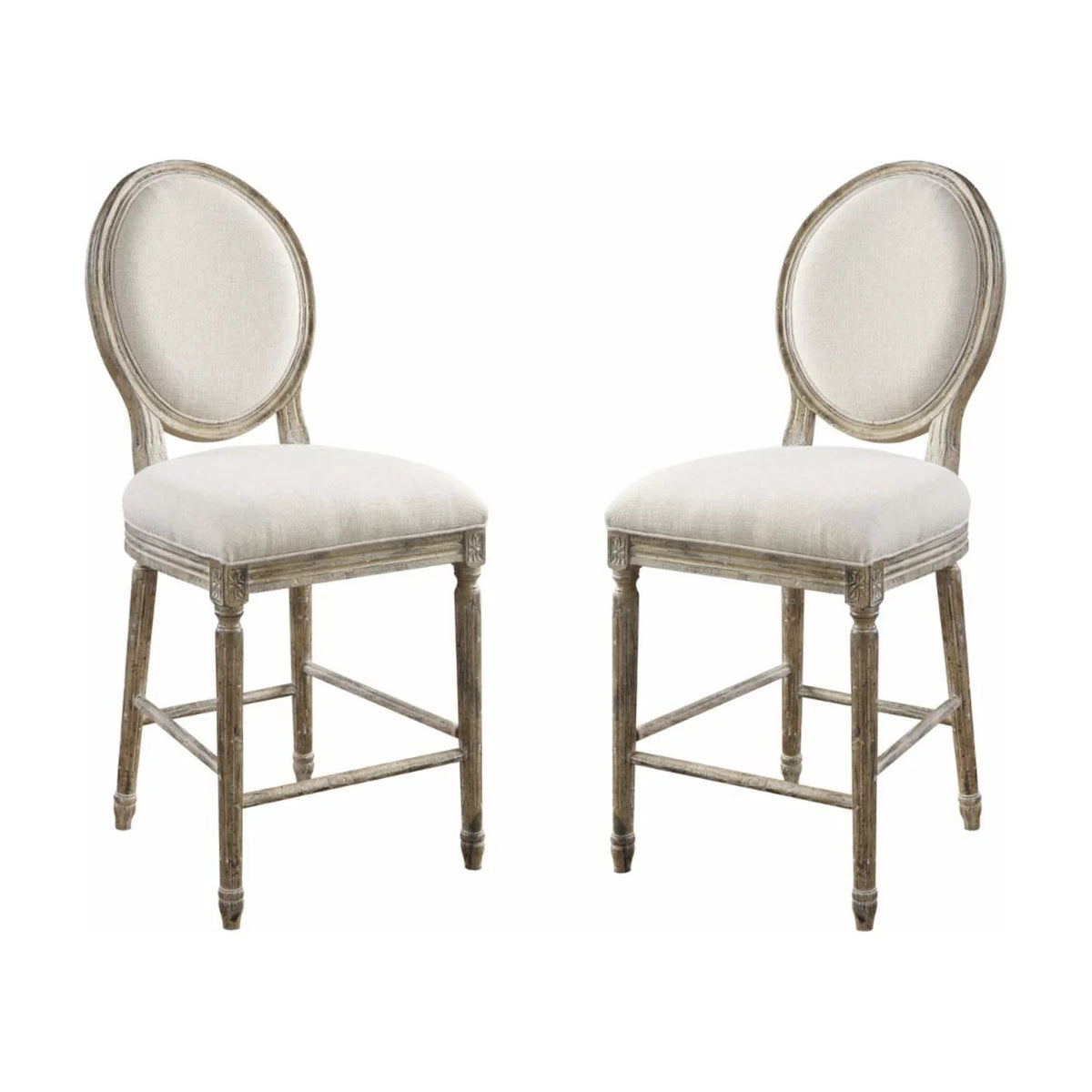 Cream 24" Upholstered Bar Stool Set of Two G85997