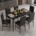 7 Piece Faux Marble Dining Table & Chair Set L91176