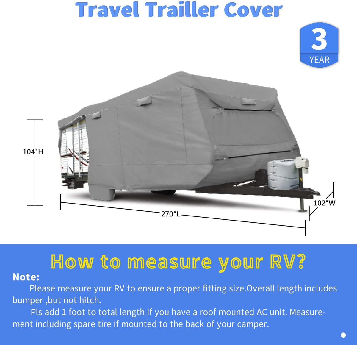 Thick 4 Layers Waterproof Travel Trailer Cover H91684
