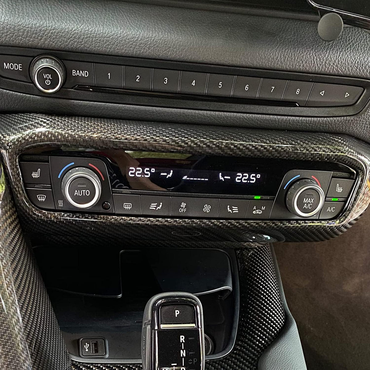 Carbon Fiber Center Console Decorative Cover Air Conditioner Control Panel Trim M635