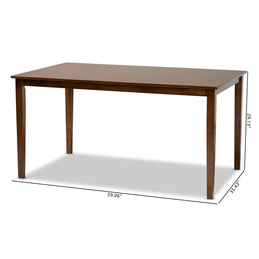 Walnut Brown Rectangular Wood Dining Table O10956