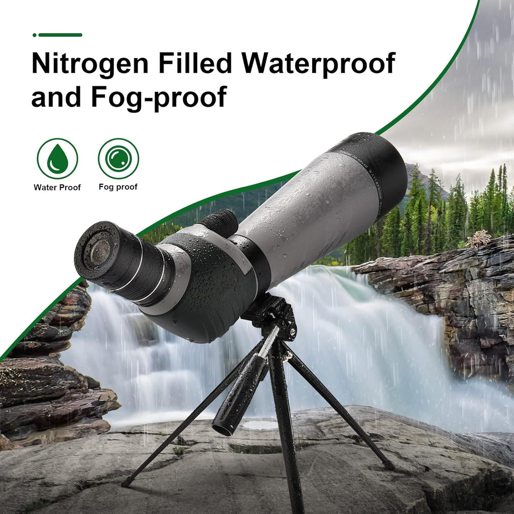 20-60X80 Spotting Scope with Tripod, Carry Bag, Dual Focusing and 24MM Big Eyepiece Z74408