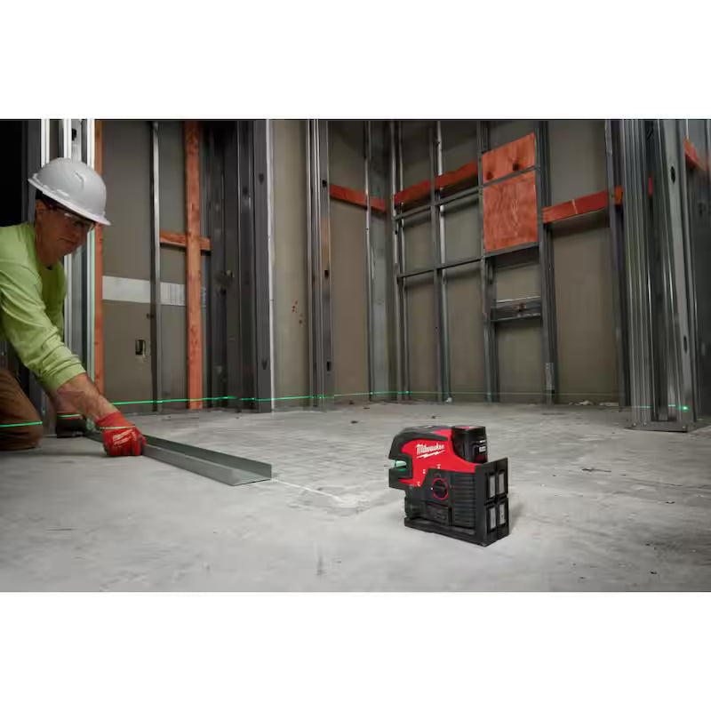 12-Volt Lithium-Ion Cordless Green Cross Line Laser Kit D591570