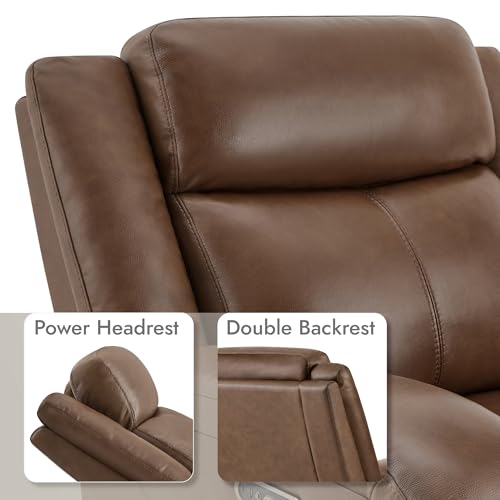 Genuine Leather Power Recliner Chair with Power Headrest I88857
