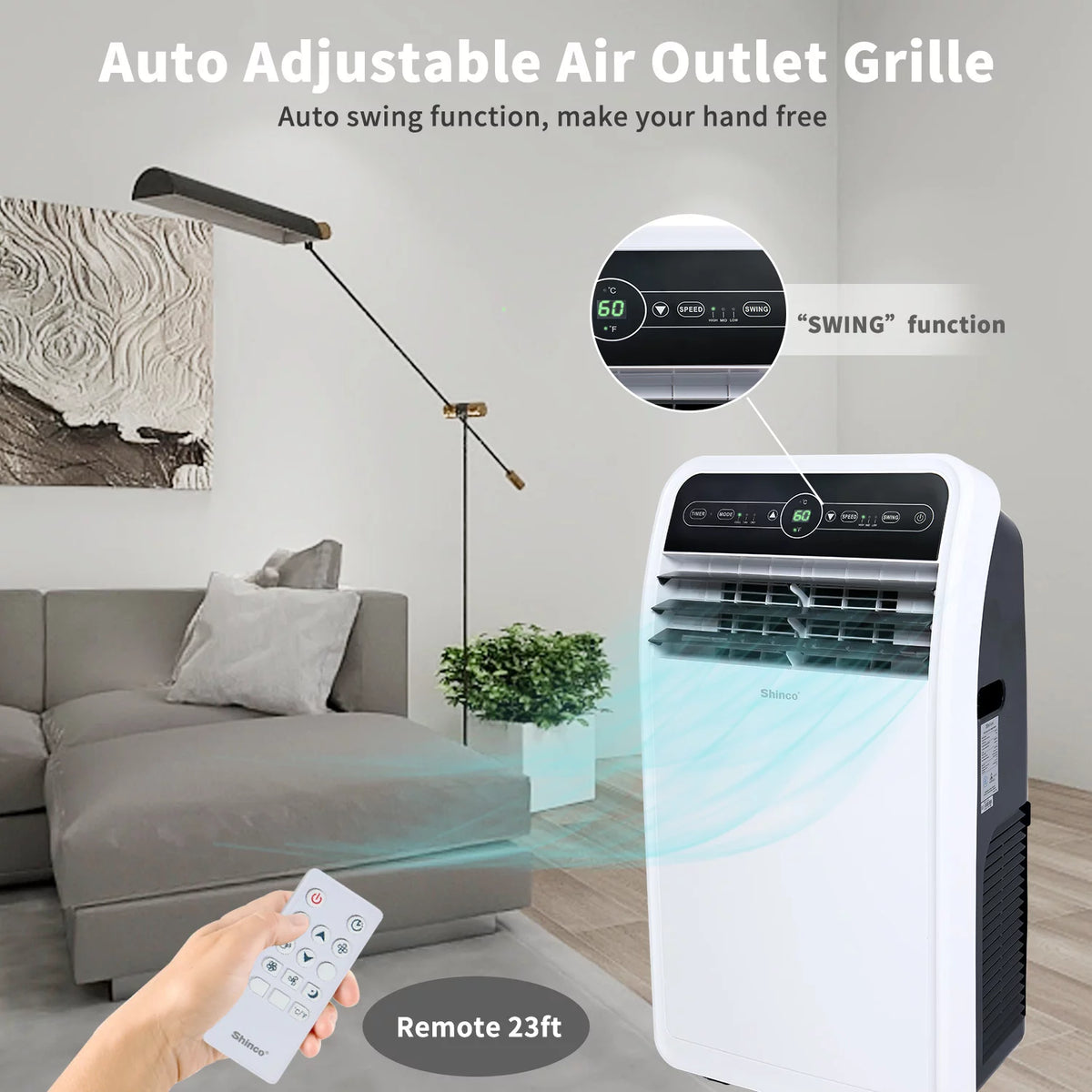 7800BTU 3 in 1 Portable Air Conditioner with Remote Control U57077