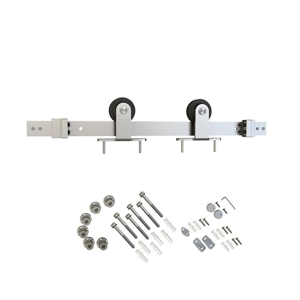 Matte Black Sliding Barn Door Track and Fitting Set G559539