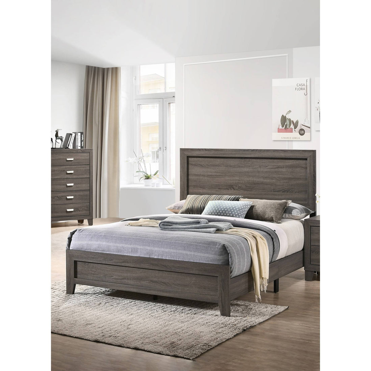 Gray California King Bed Q69166