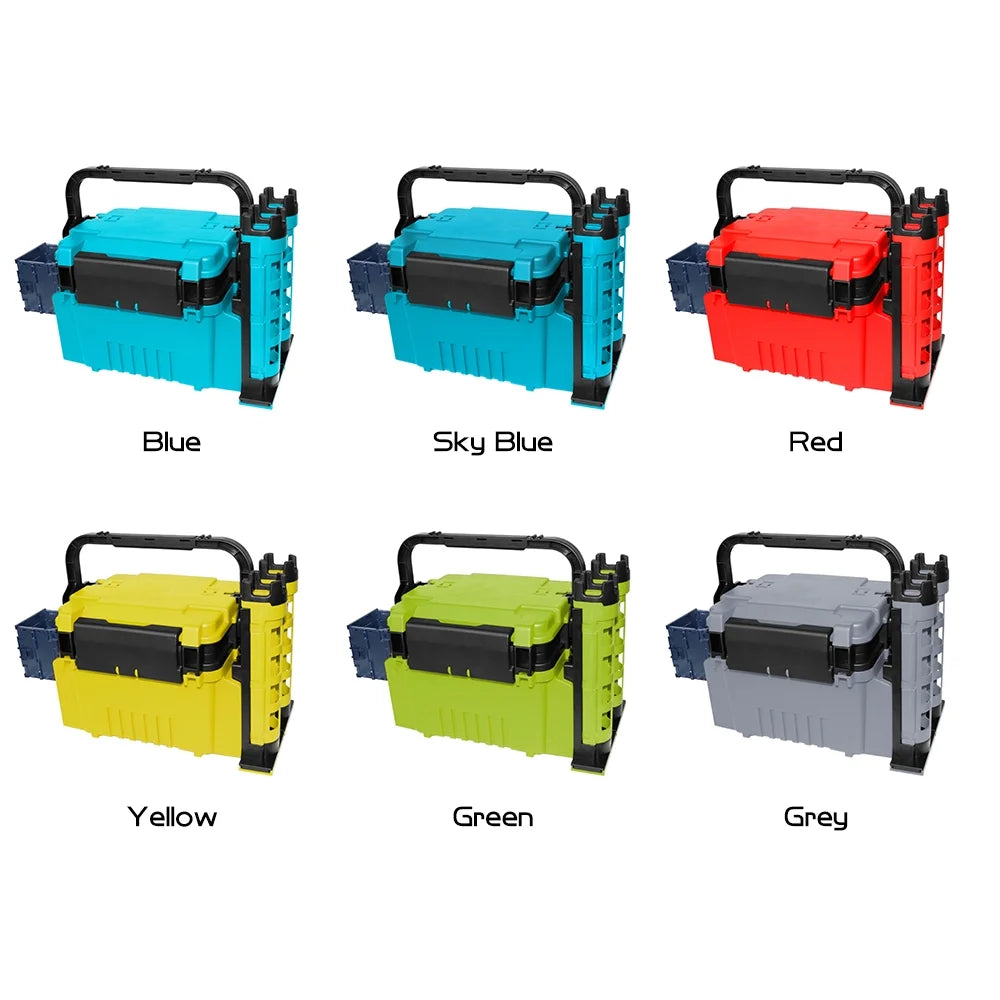 Fishing Box Travel Case with Bottle Holder and Rod Stands Tubes W249768