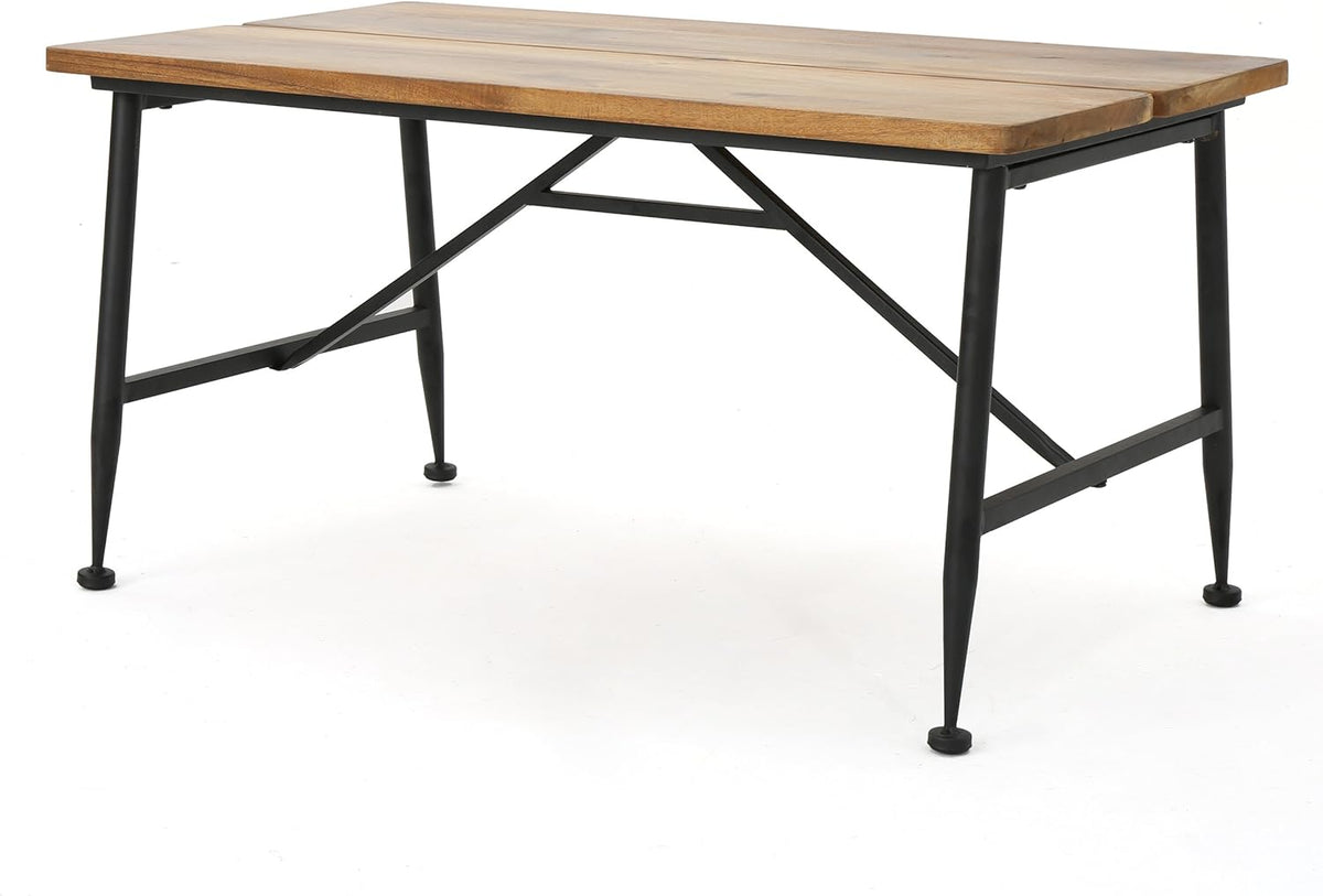 Industrial Acacia Wood Coffee Table with Iron Accents M9715