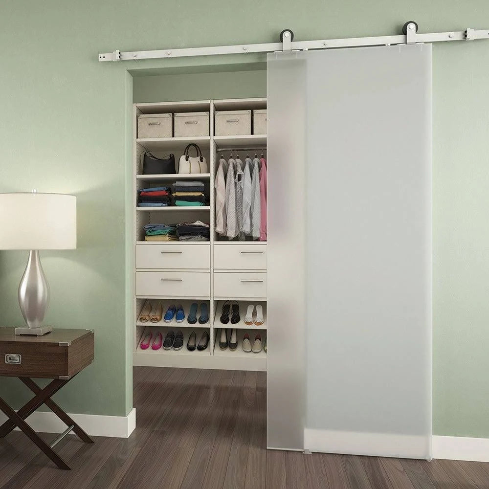 Matte Black Sliding Barn Door Track and Fitting Set G559539