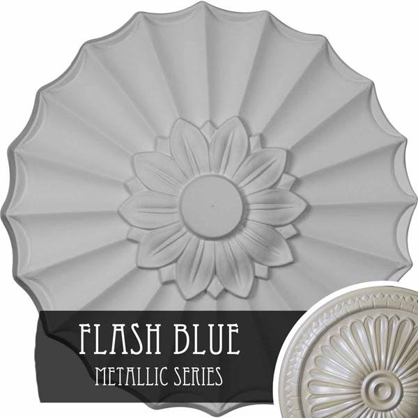 9x22OD x 1 3/8x22P Hand-Painted Flash Blue Ceiling Medallion K490