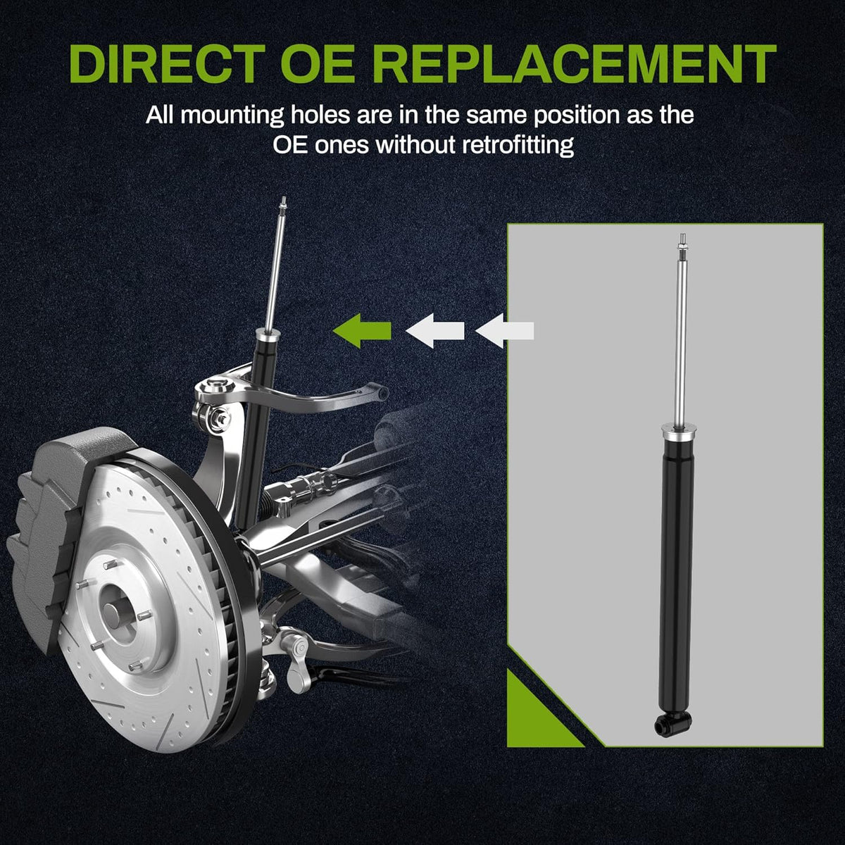 Rear Pair Complete Struts Shocks Absorbers Left and Right Quick Struts Pack of 2 Y89907