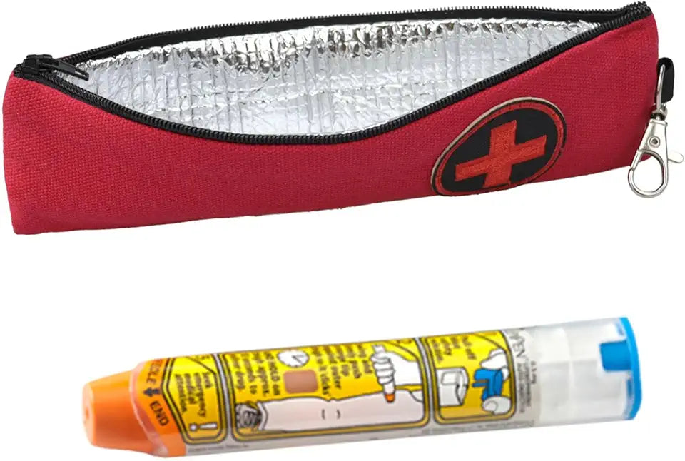 2 Pcs Insulated EpiPen Medical Carrying Case with Clip F681476