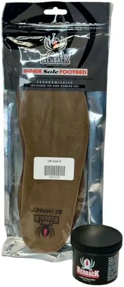 Leather Insoles and Preservative, 1 Pair (UK 9/US 10) and 4 Oz. Jar Z9572