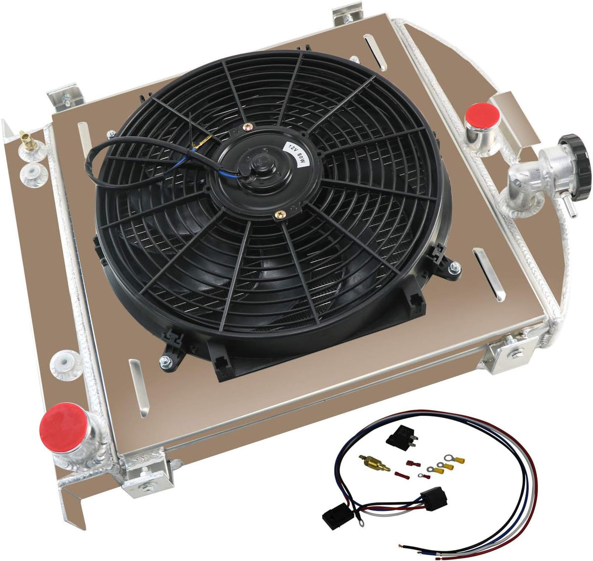 3 Row All Aluminum Radiator with Shroud Fan and Relay O33496