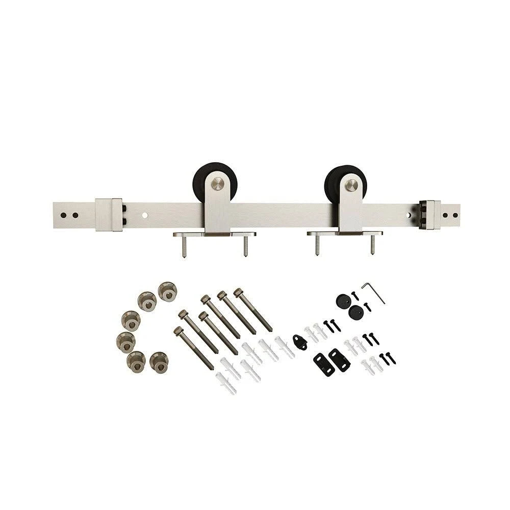 Matte Black Sliding Barn Door Track and Fitting Set G559539