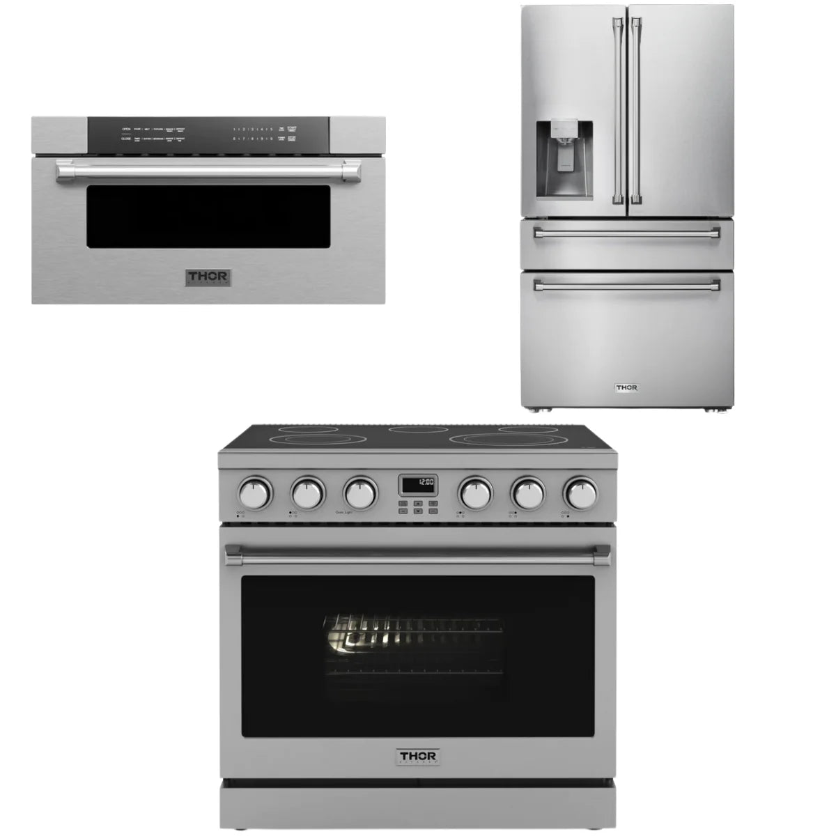 36 Electric Range, Refrigerator and Microwave D5158