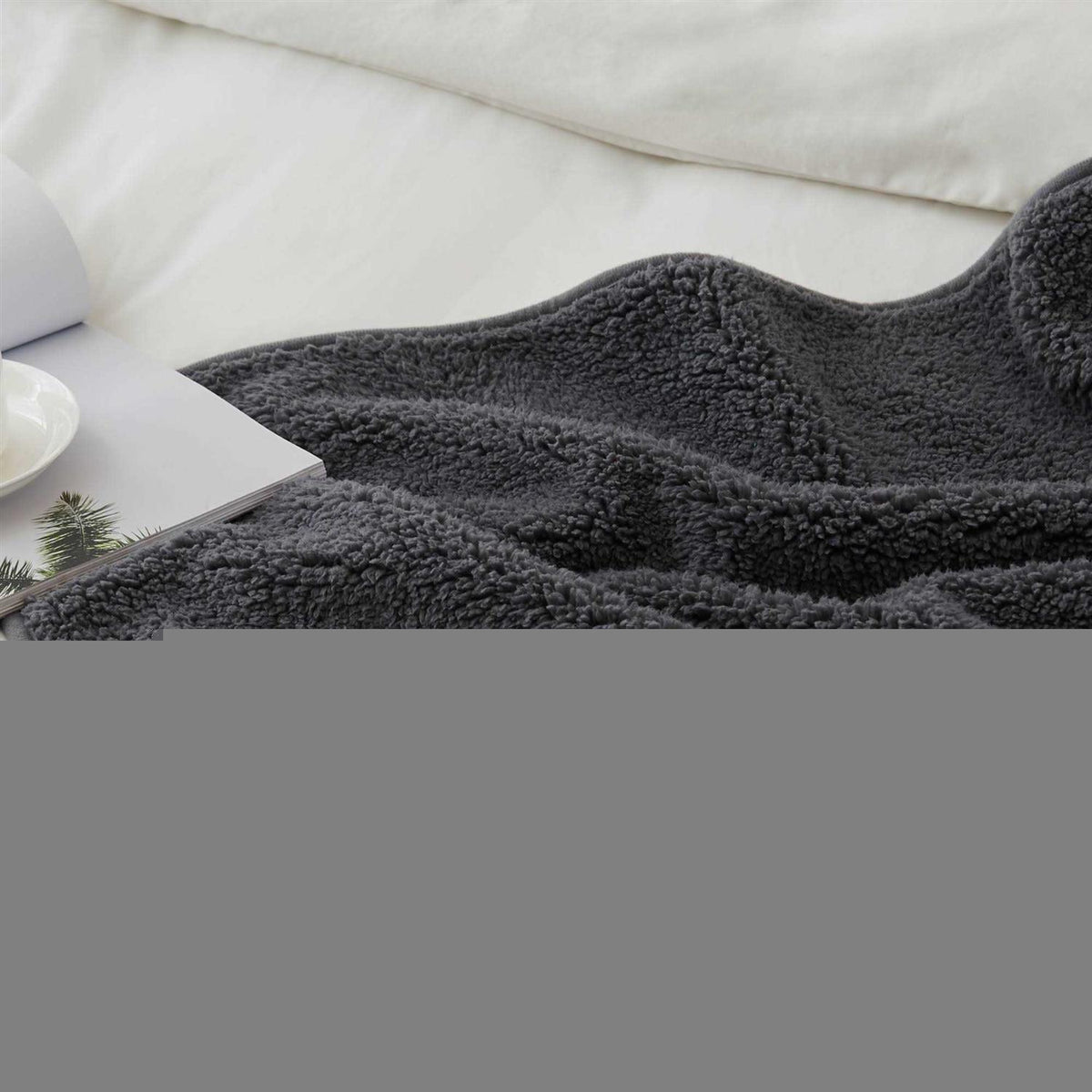 Grey Sherpa Waterproof Leakproof Dog Blanket C783394
