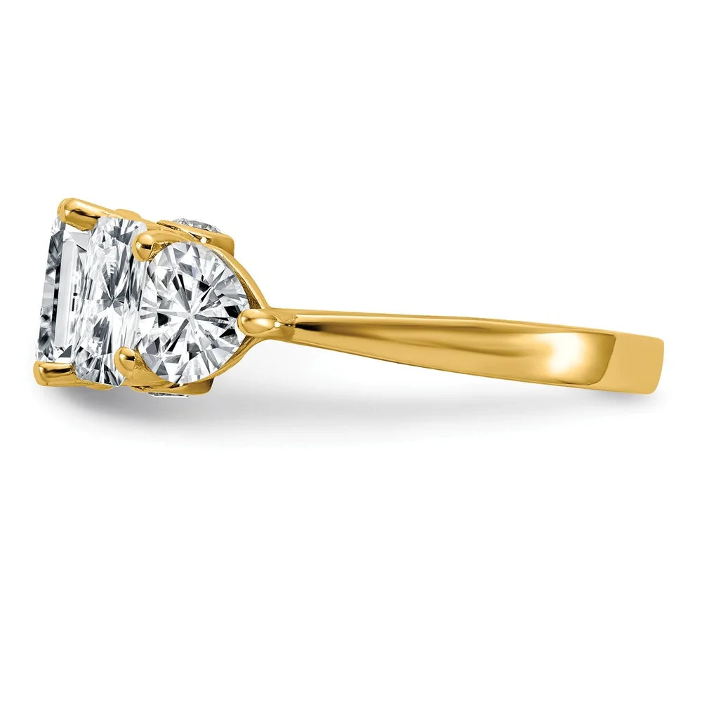 14K Yellow Gold Moissanite Ring, Size 8 E296663