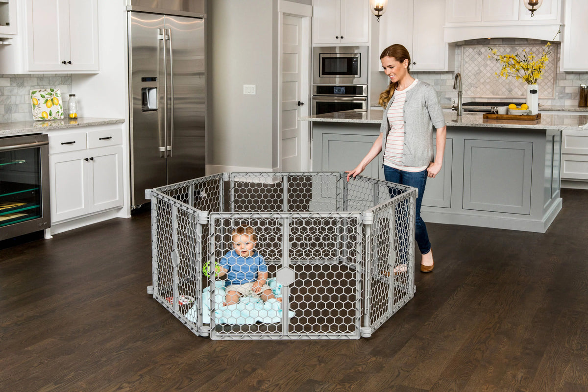 Plastic 192 inch Super Wide Baby Gate and Play Yard J451064