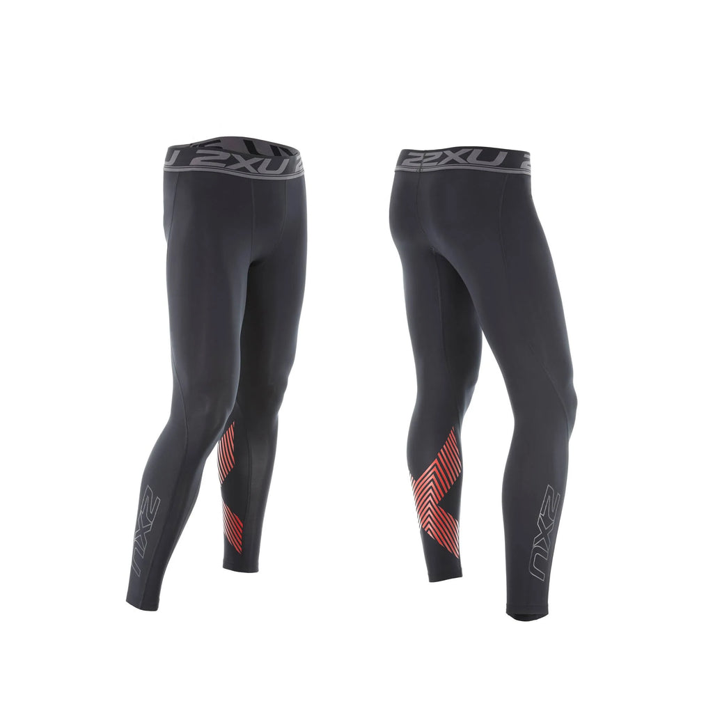 2XU Compression Tights Black / Arrow Stripe Flame Scarlet Xxs Z596716