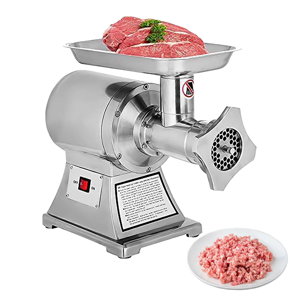 Commercial Electric Stainless Steel Meat Grinder 150 kg p/h 110V P95015