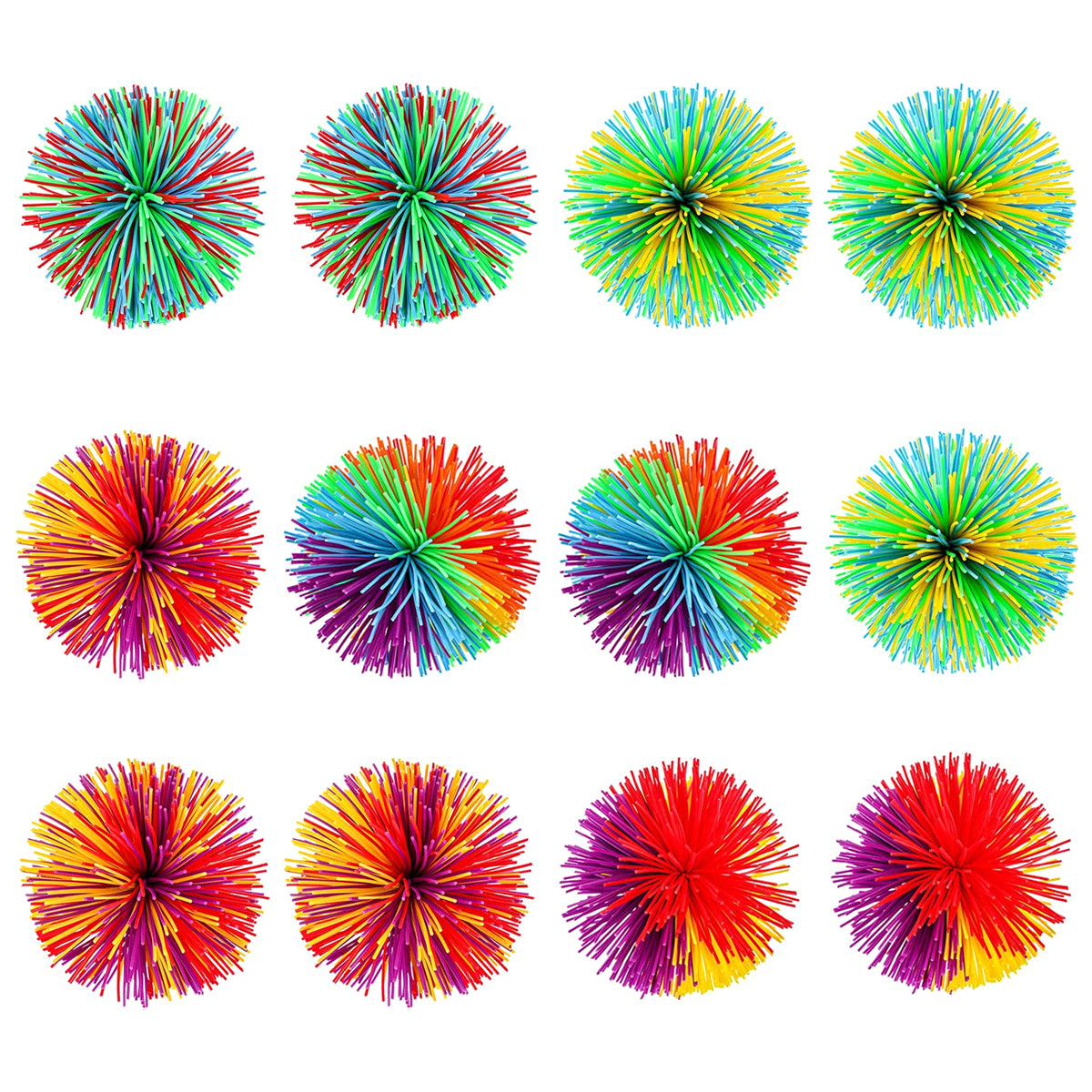 12pcs Silicone Sensory Rainbow Balls G670846